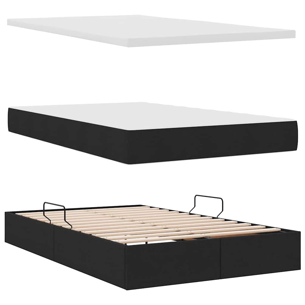 Krevet s madracem i skladištem Crna 120 x 200 cm Poliester
