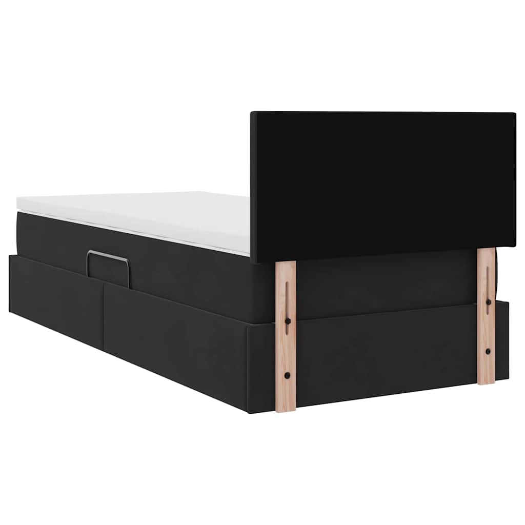 Krevet s od storage s madracem Crna 90 x 200 cm Baršun