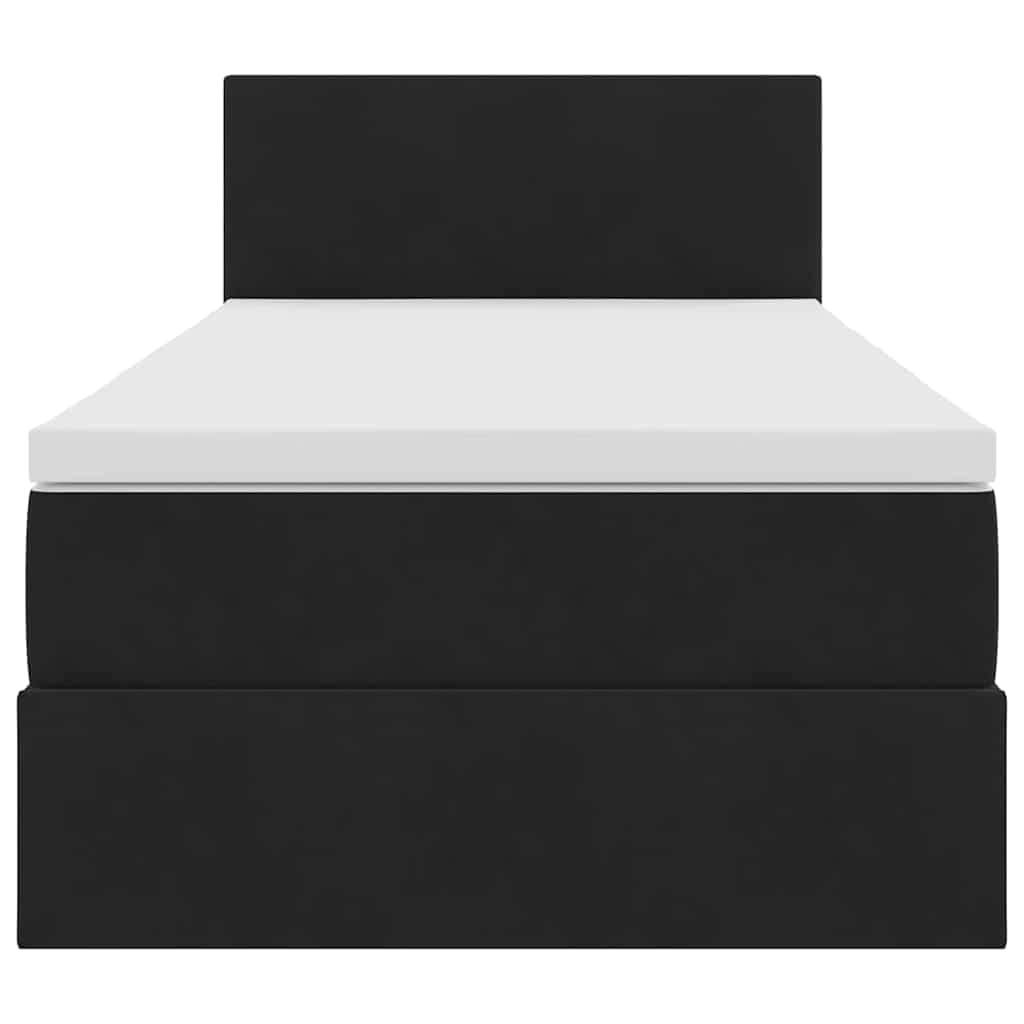 Krevet s od storage s madracem Crna 90 x 200 cm Baršun