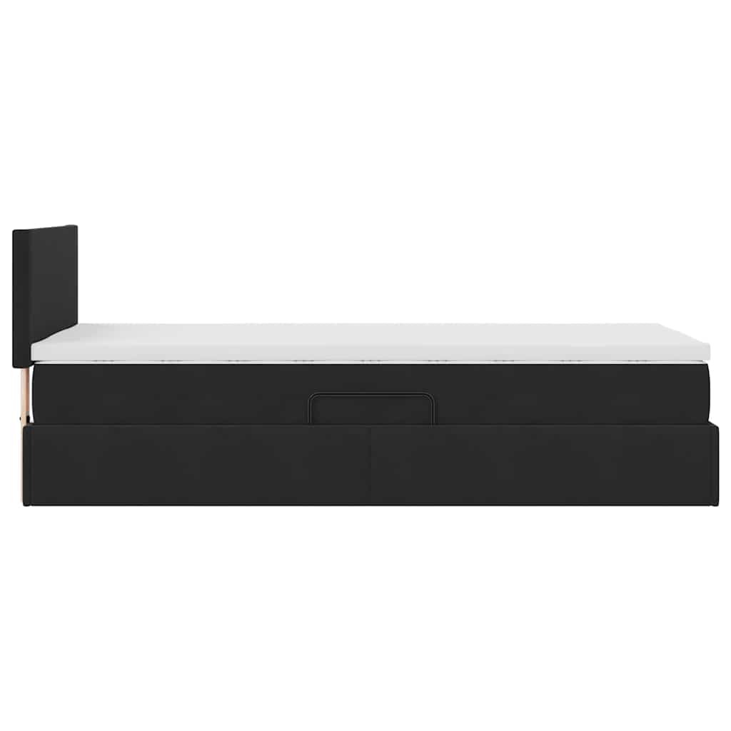 Krevet s od storage s madracem Crna 90 x 200 cm Baršun
