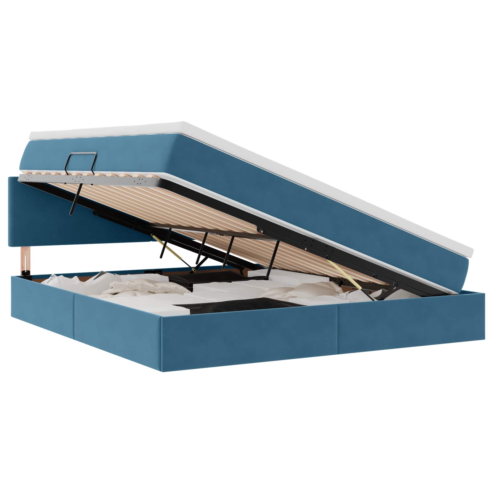 Krevet s od storage s madracem Tamno plava 180 x 200 cm Baršun