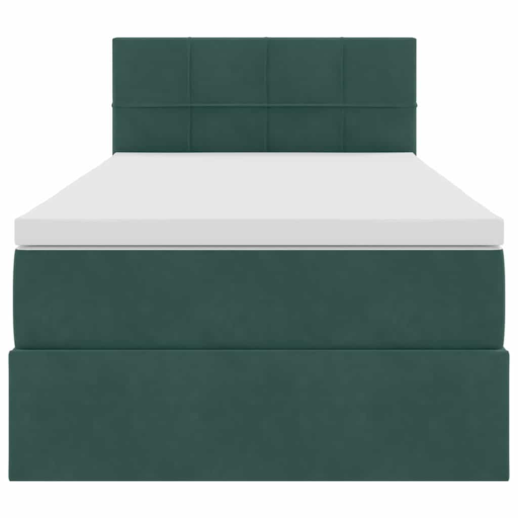 Krevet s od storage s madracem Tamnozelena 90 x 190 cm Baršun