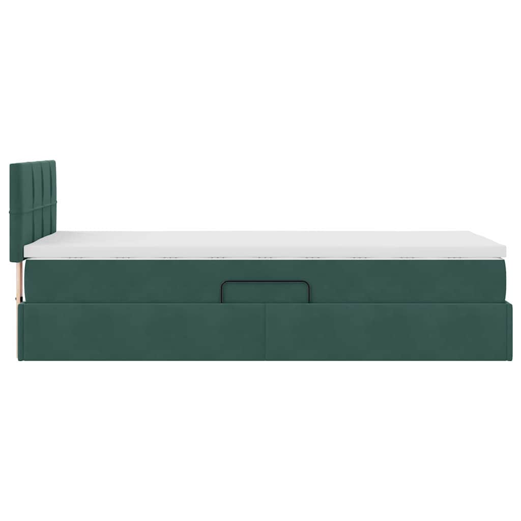 Krevet s od storage s madracem Tamnozelena 90 x 190 cm Baršun