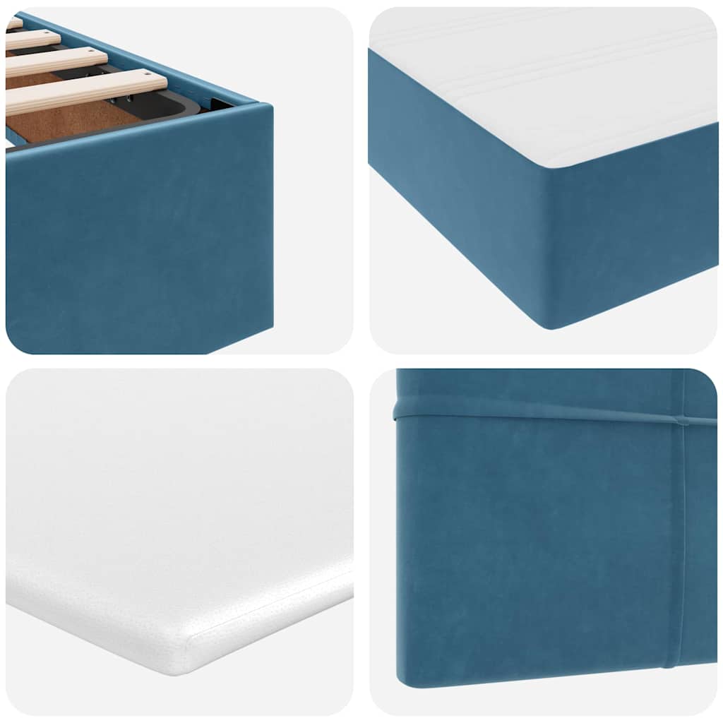 Krevet s od storage s madracem Tamno plava 140 x 200 cm Baršun