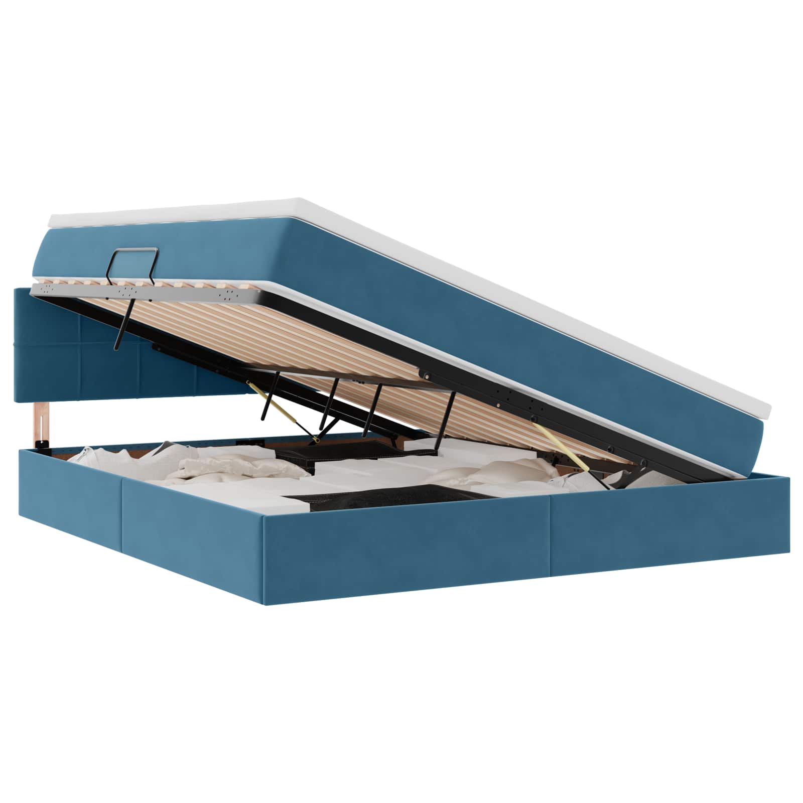 Krevet s od storage s madracem Tamno plava 180 x 200 cm Baršun