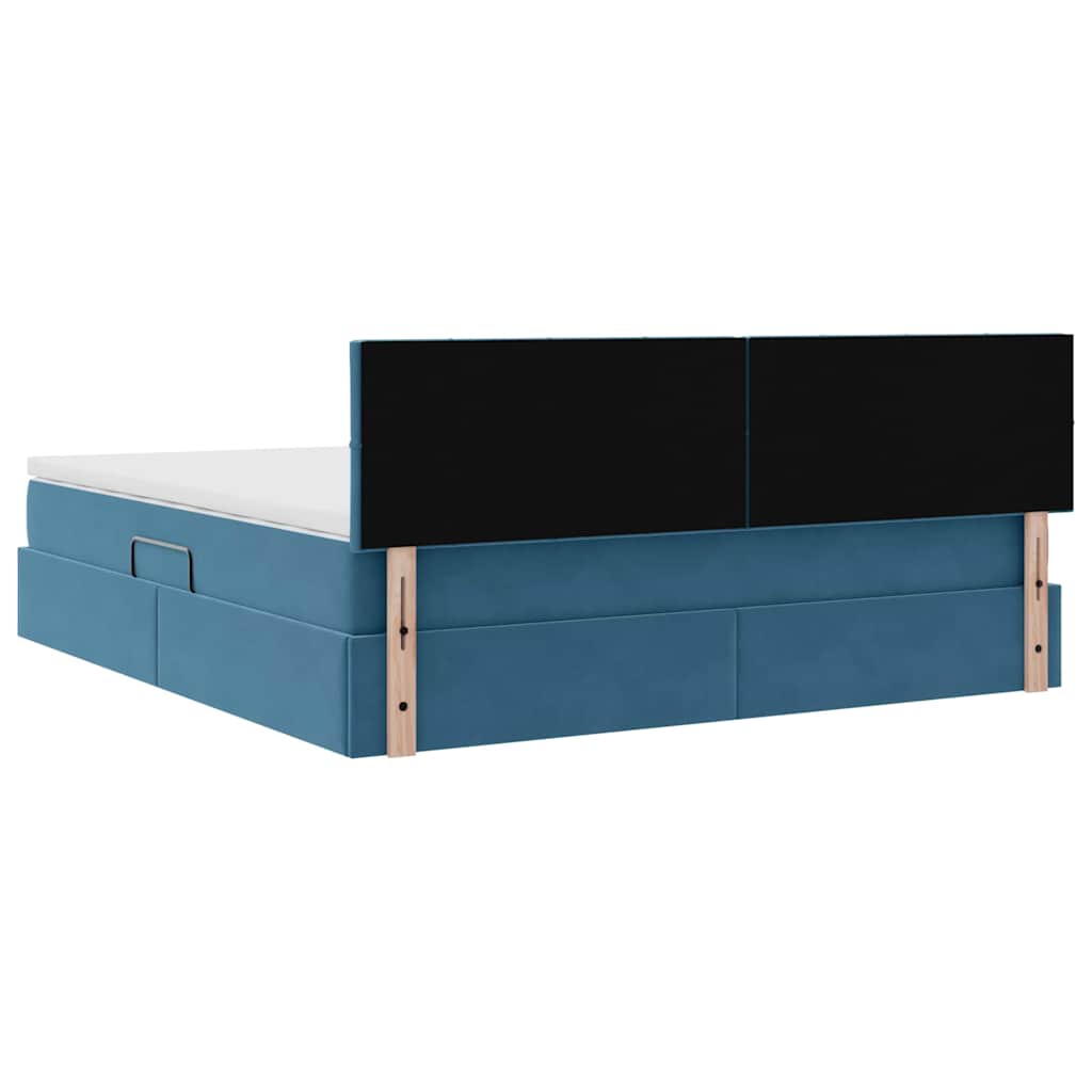 Krevet s od storage s madracem Tamno plava 180 x 200 cm Baršun