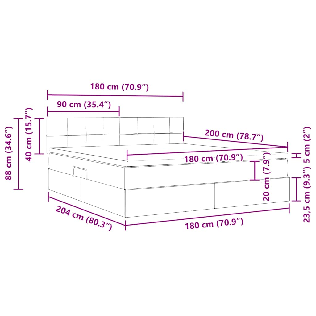 Krevet s od storage s madracem Tamno plava 180 x 200 cm Baršun