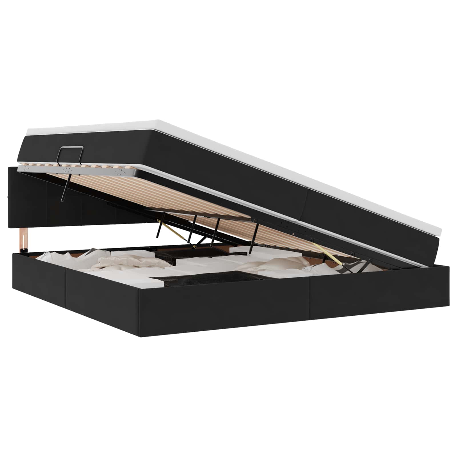 Krevet s od storage s madracem Crna 200 x 200 cm Baršun