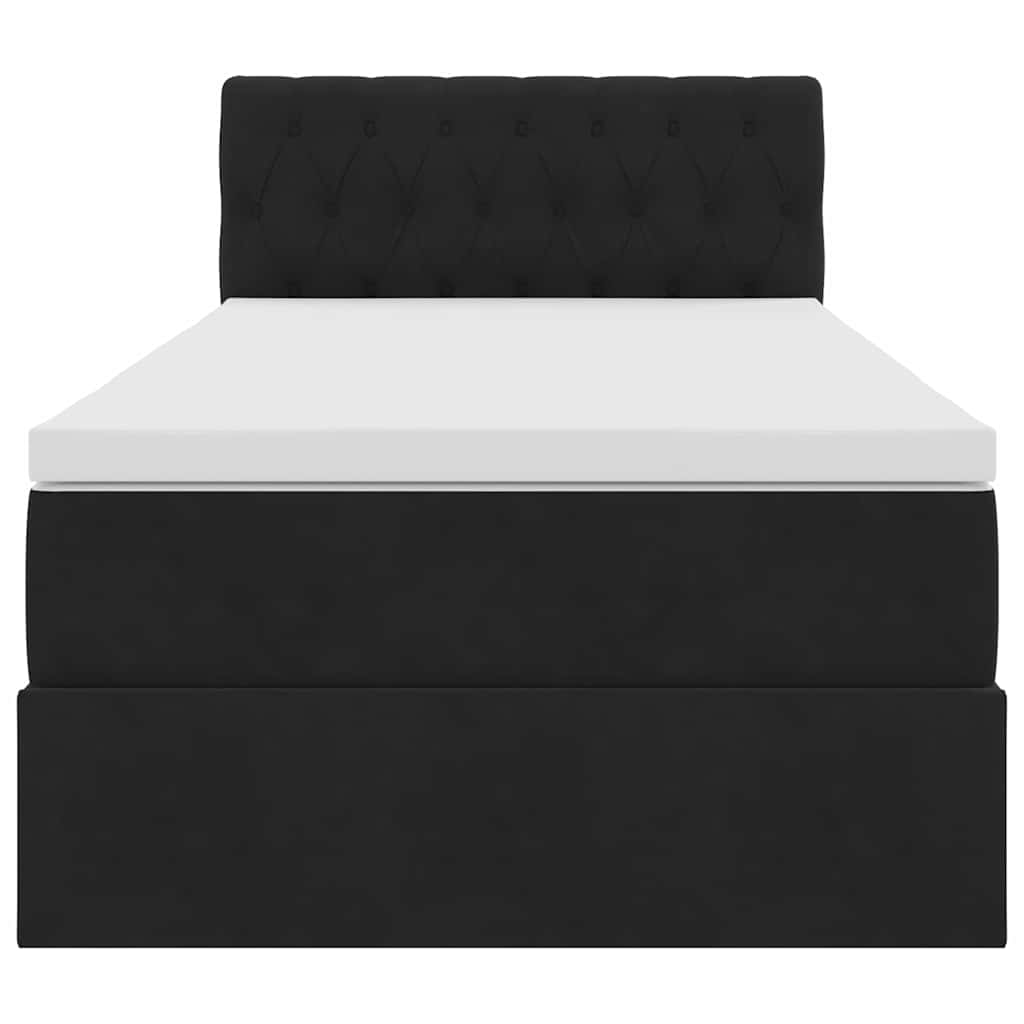 Krevet s od storage s madracem Crna 90 x 200 cm Baršun