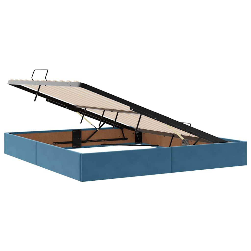 Krevet s od storage s madracem Tamno plava 180 x 200 cm Baršun