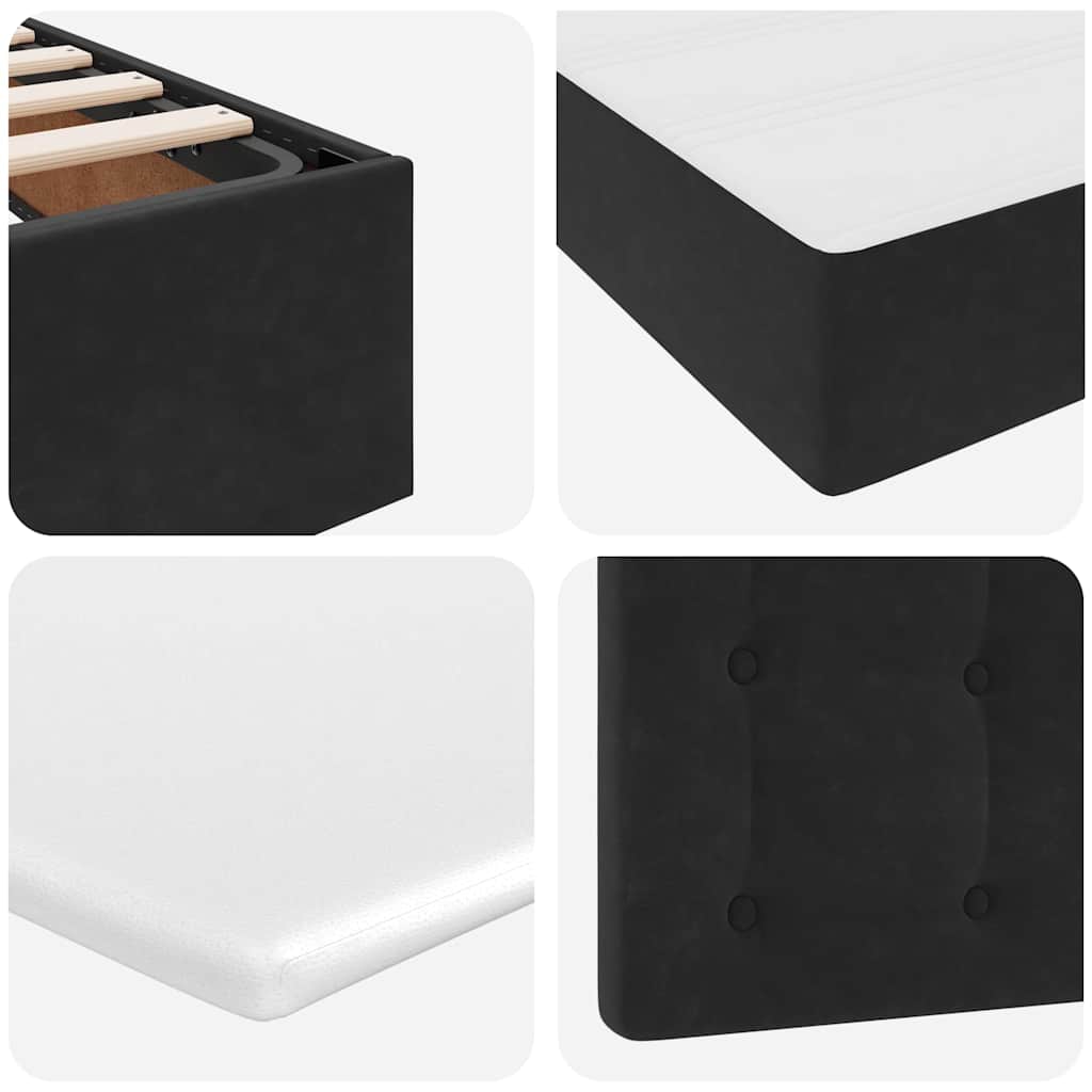 Krevet s od storage s madracem Crna 90 x 200 cm Baršun