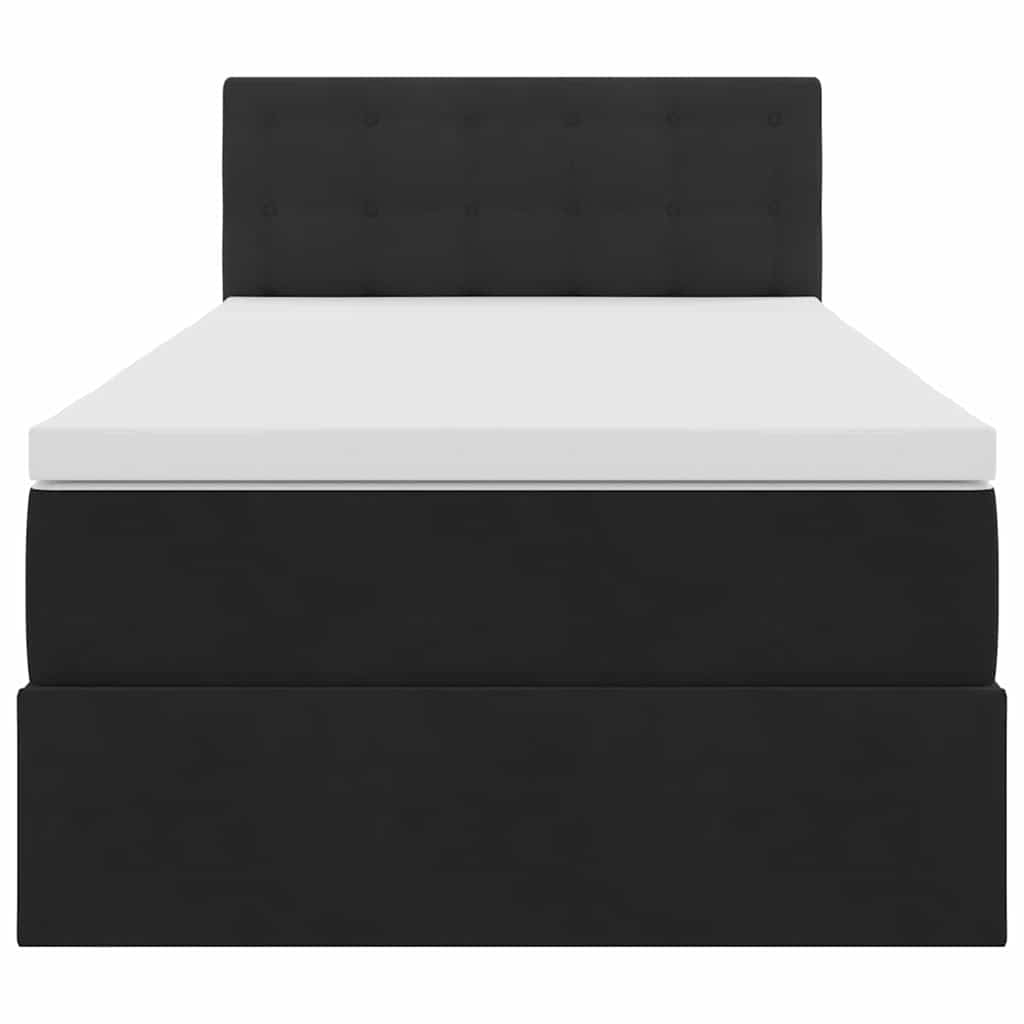 Krevet s od storage s madracem Crna 90 x 200 cm Baršun