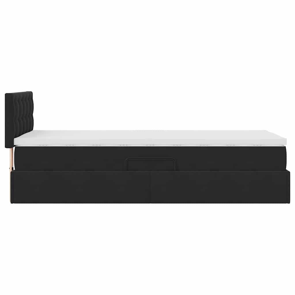 Krevet s od storage s madracem Crna 90 x 200 cm Baršun