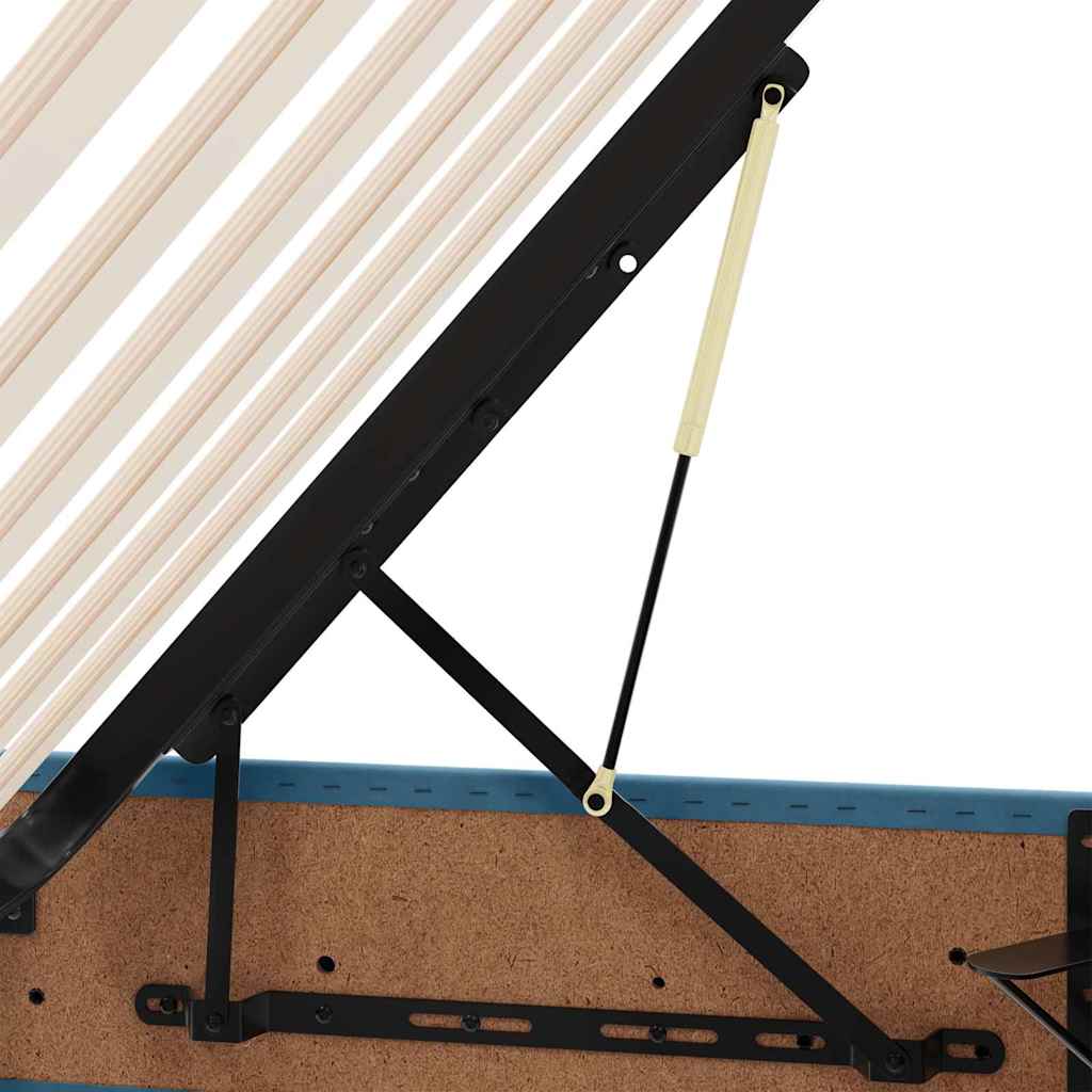 Krevet s od storage s madracem Tamno plava 140 x 200 cm Baršun