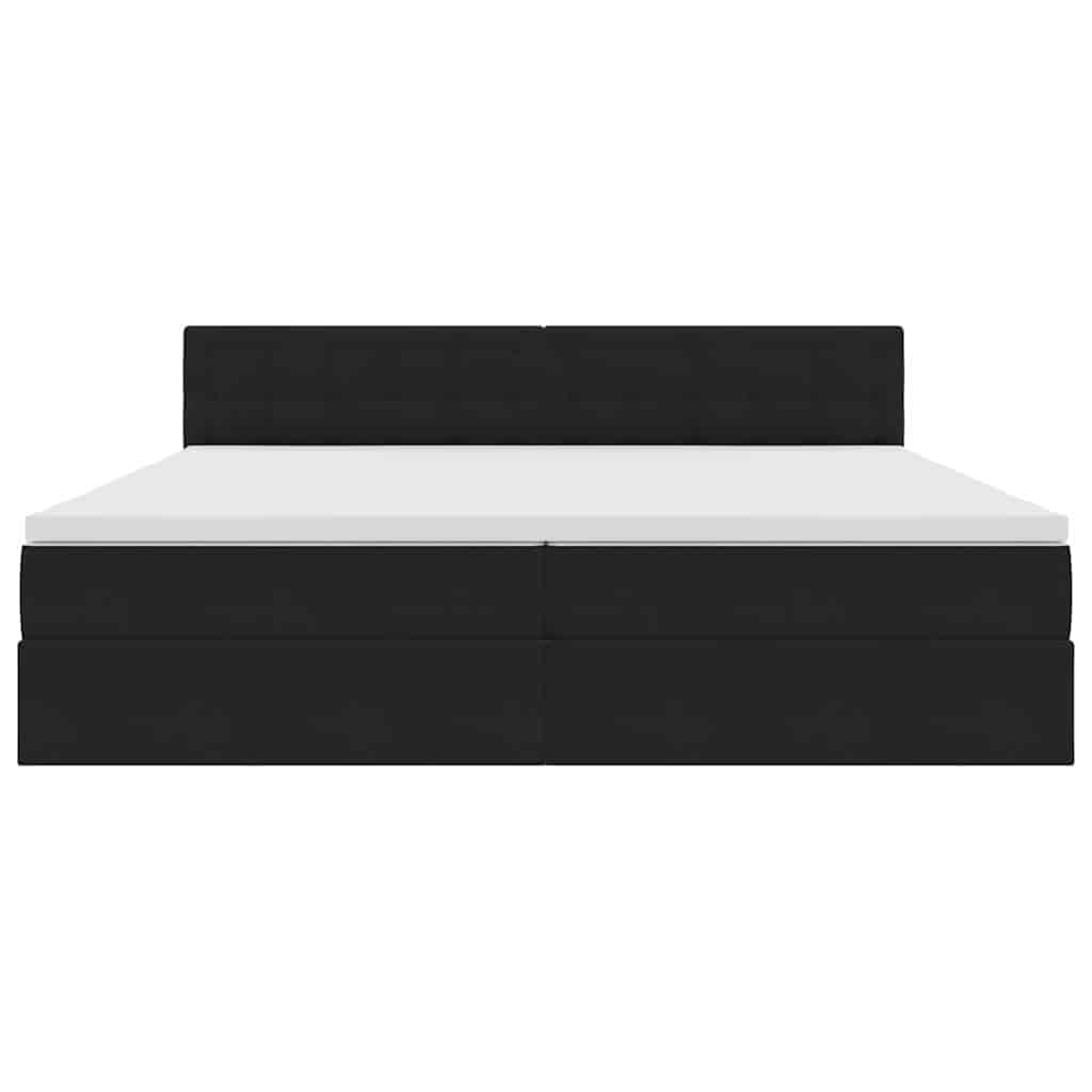 Krevet s od storage s madracem Crna 200 x 200 cm Baršun