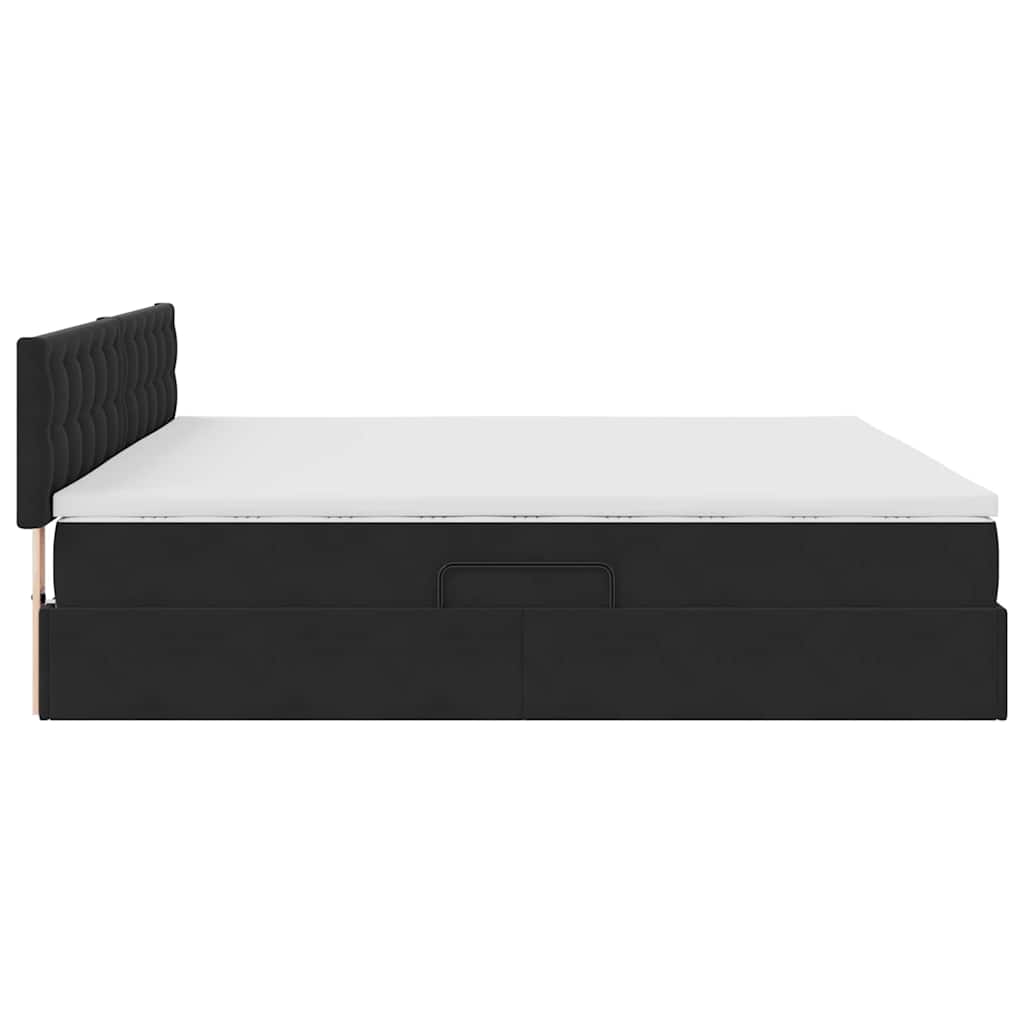 Krevet s od storage s madracem Crna 200 x 200 cm Baršun