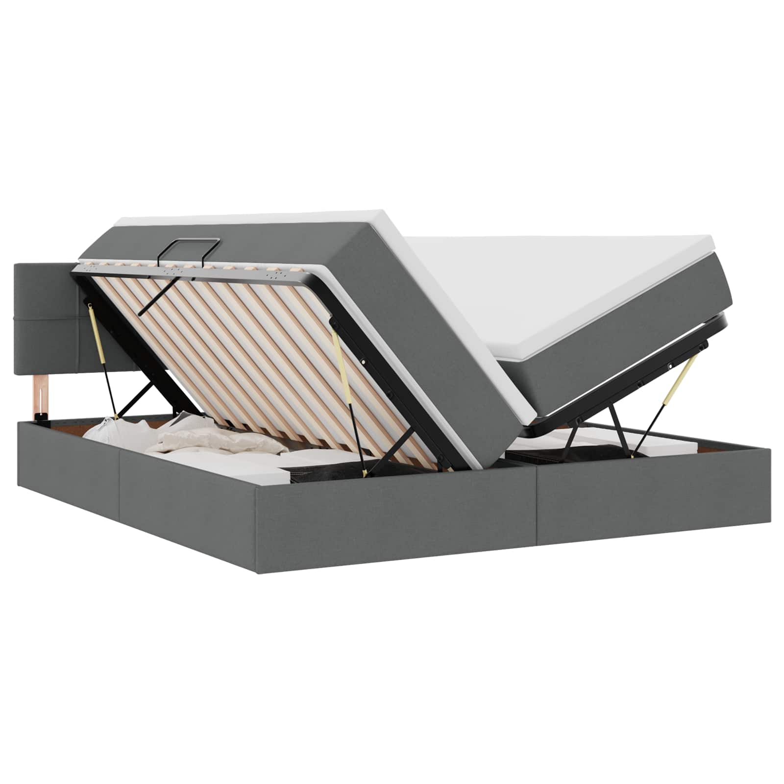 Krevet s od storage Tamno siva 180 x 200 cm Lažna koža