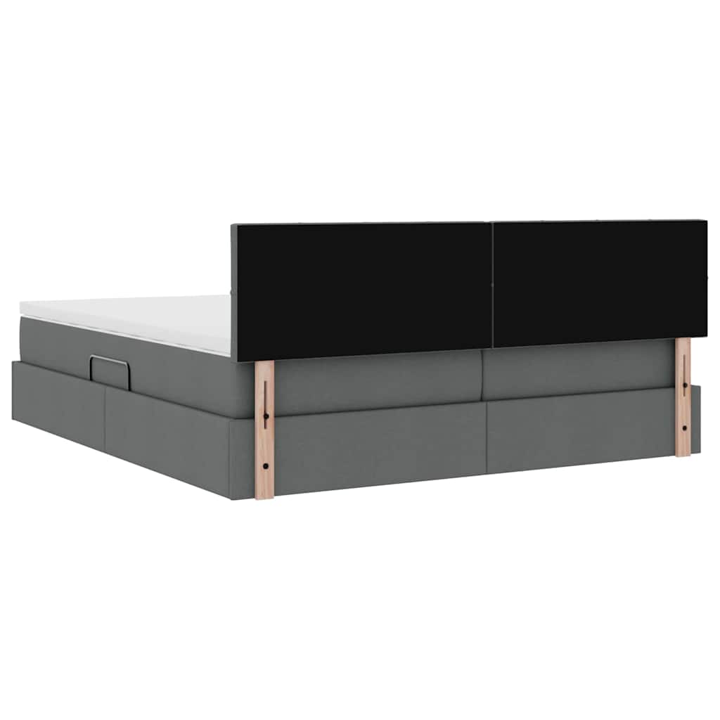 Krevet s od storage Tamno siva 180 x 200 cm Lažna koža