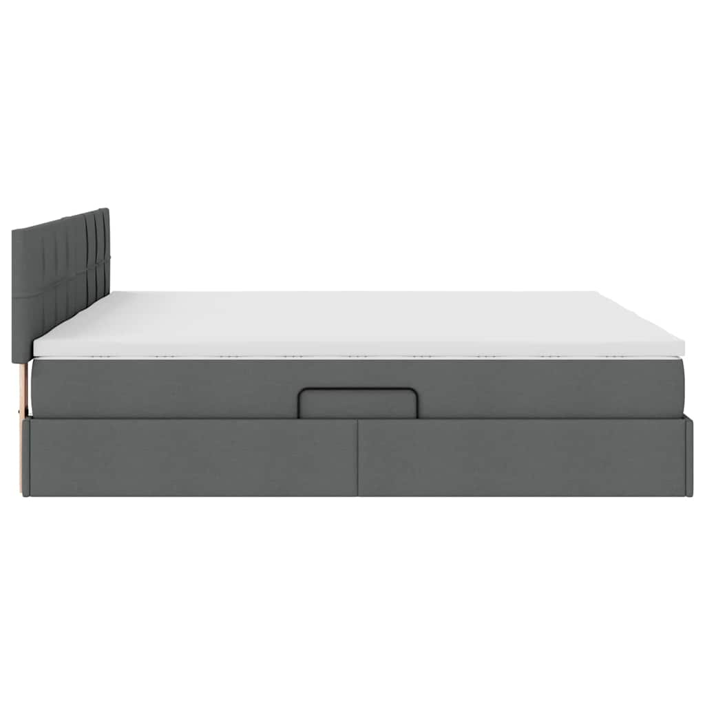 Krevet s od storage Tamno siva 180 x 200 cm Lažna koža