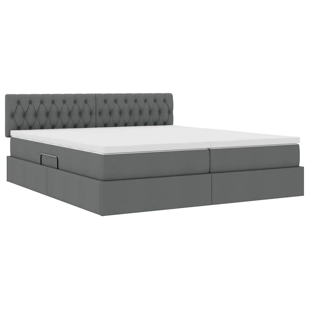 Krevet s od storage Tamno siva 180 x 200 cm Lažna koža