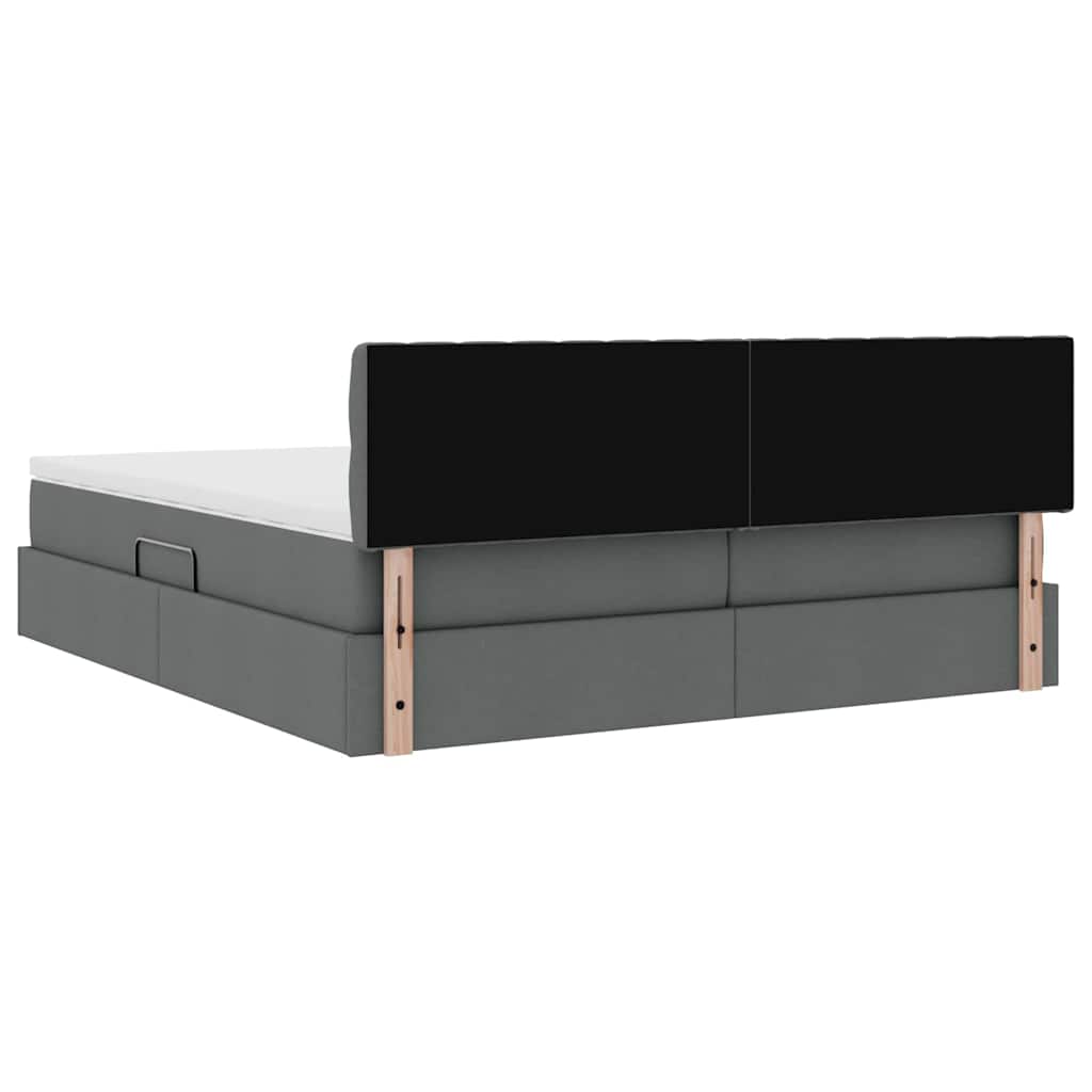 Krevet s od storage Tamno siva 180 x 200 cm Lažna koža