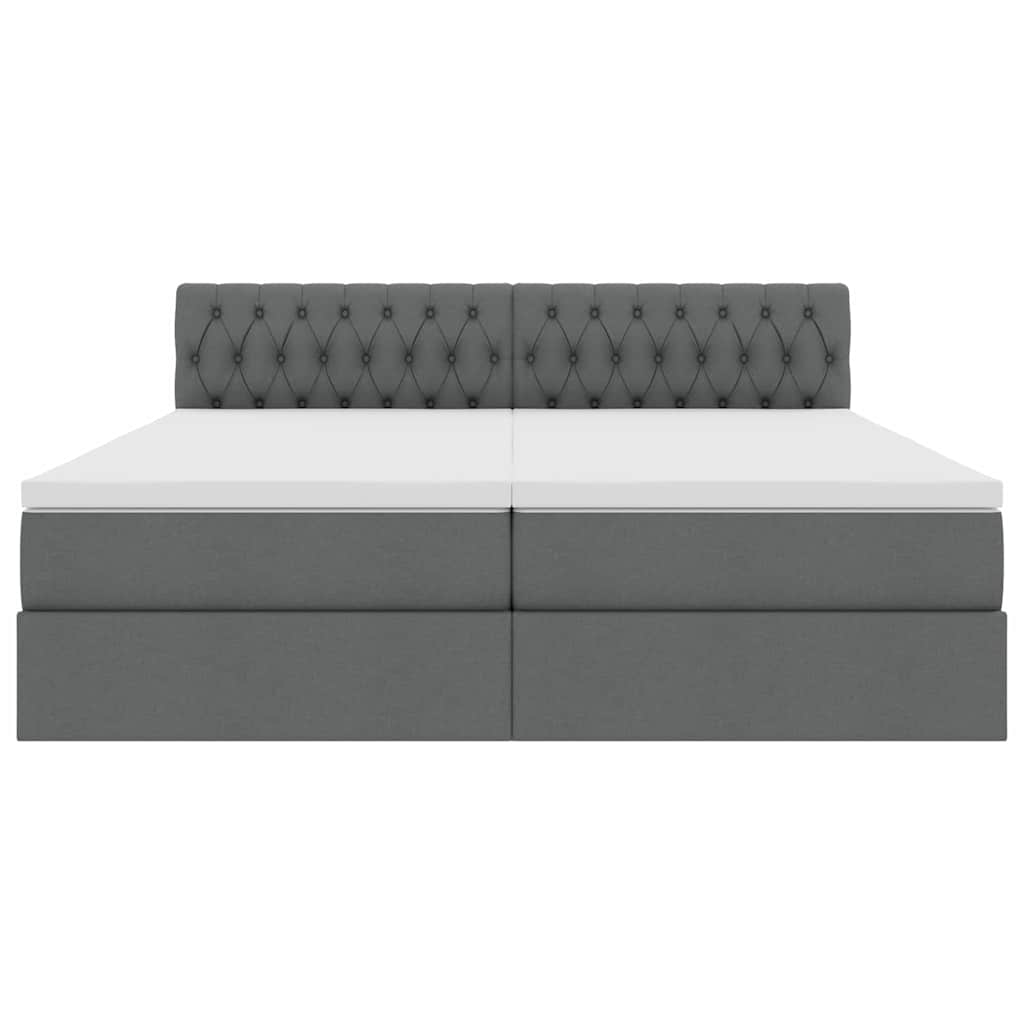 Krevet s od storage Tamno siva 180 x 200 cm Lažna koža