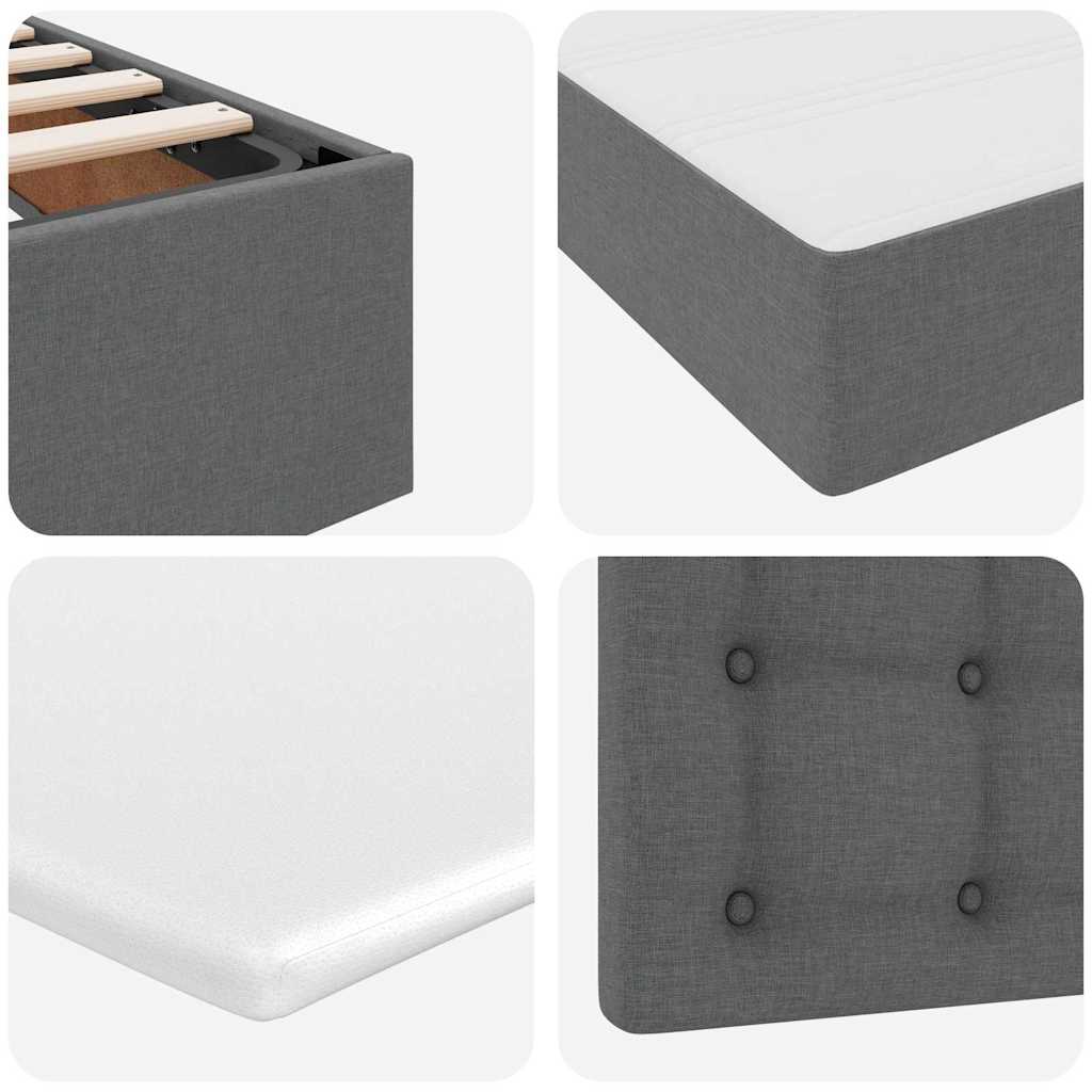 Krevet s od storage Tamno siva 180 x 200 cm Lažna koža