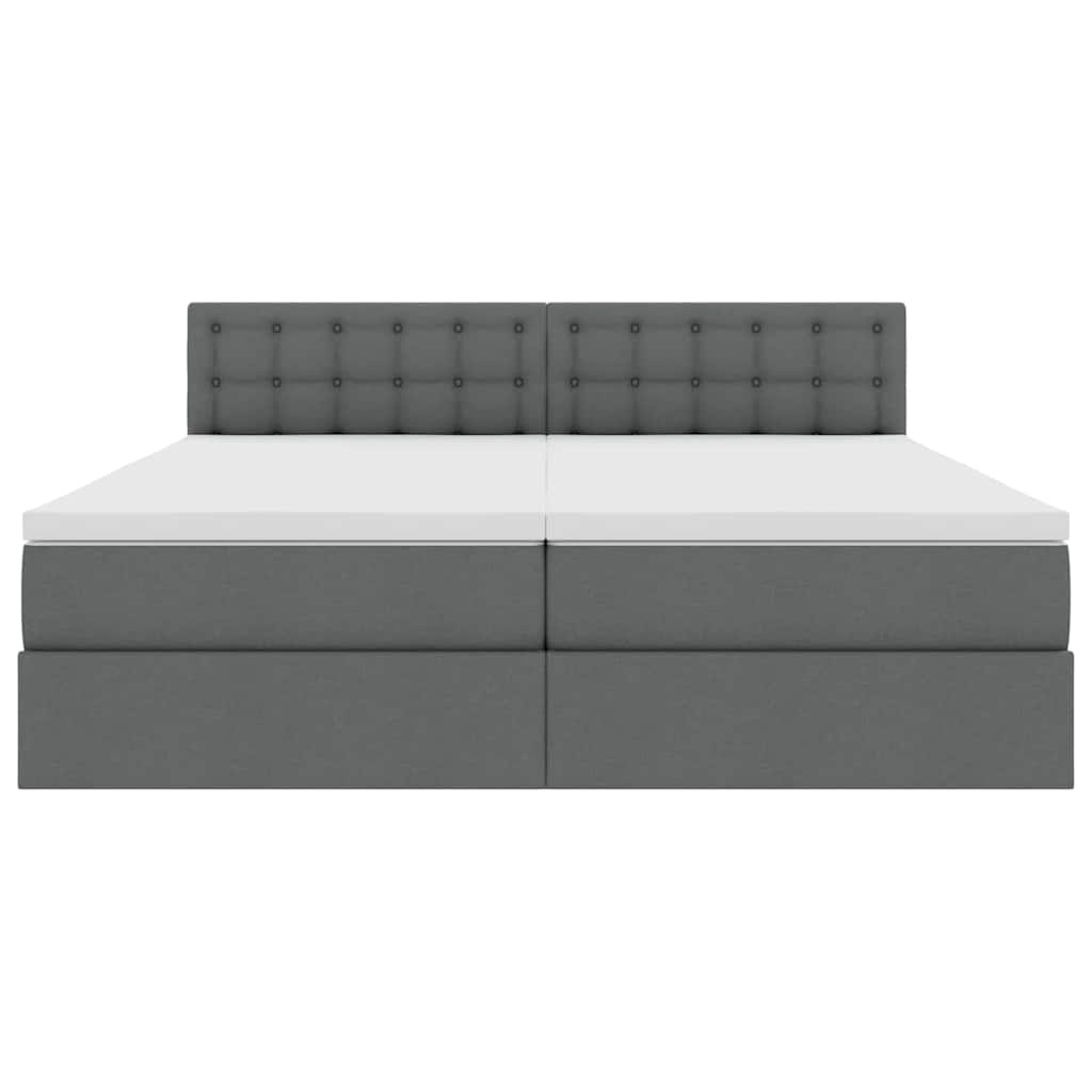 Krevet s od storage Tamno siva 180 x 200 cm Lažna koža