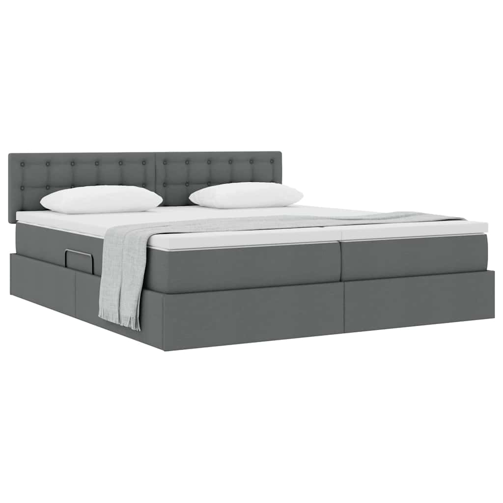 Krevet s od storage Tamno siva 180 x 200 cm Lažna koža