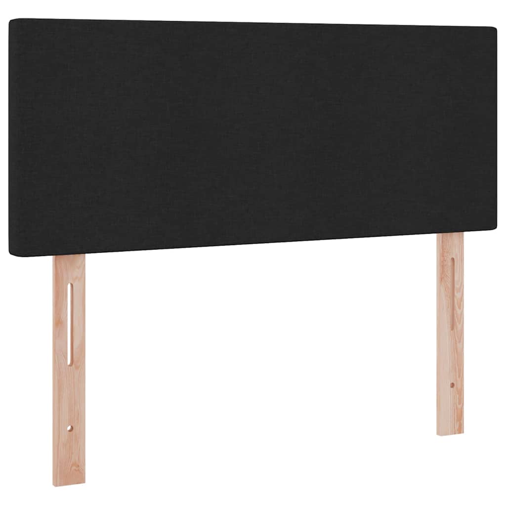 LED krevet za pohranu s madracem Crna 120 x 190 cm Tkanina