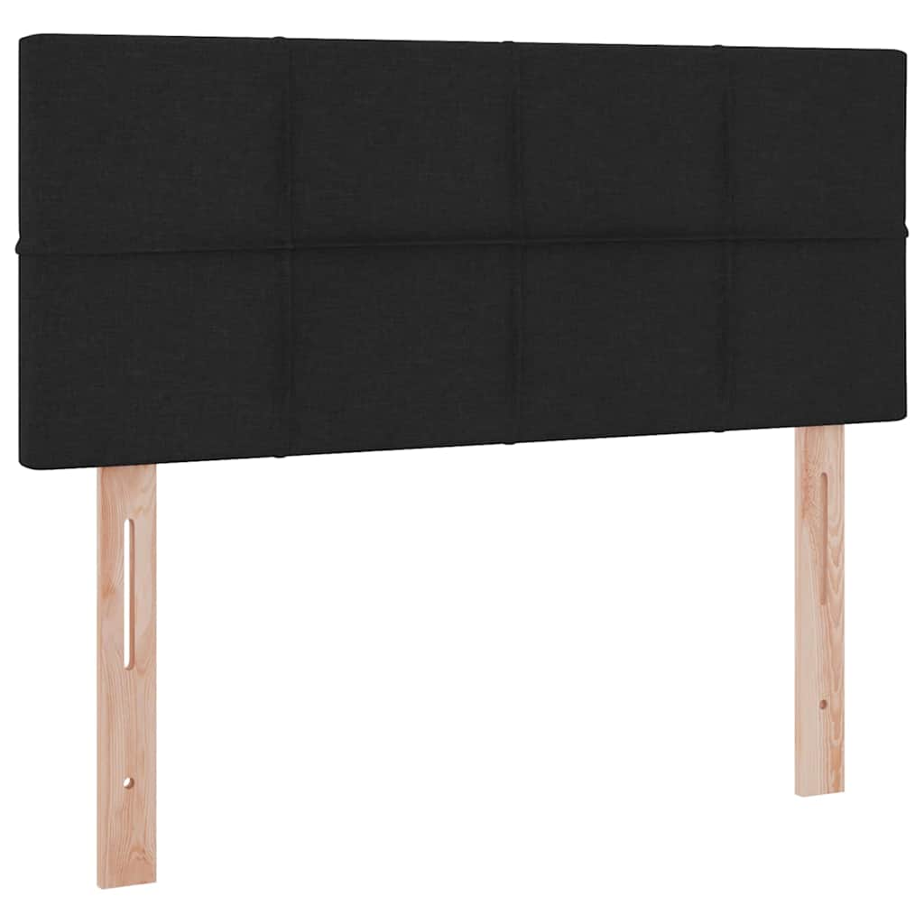 LED krevet za pohranu s madracem Crna 120 x 190 cm Tkanina