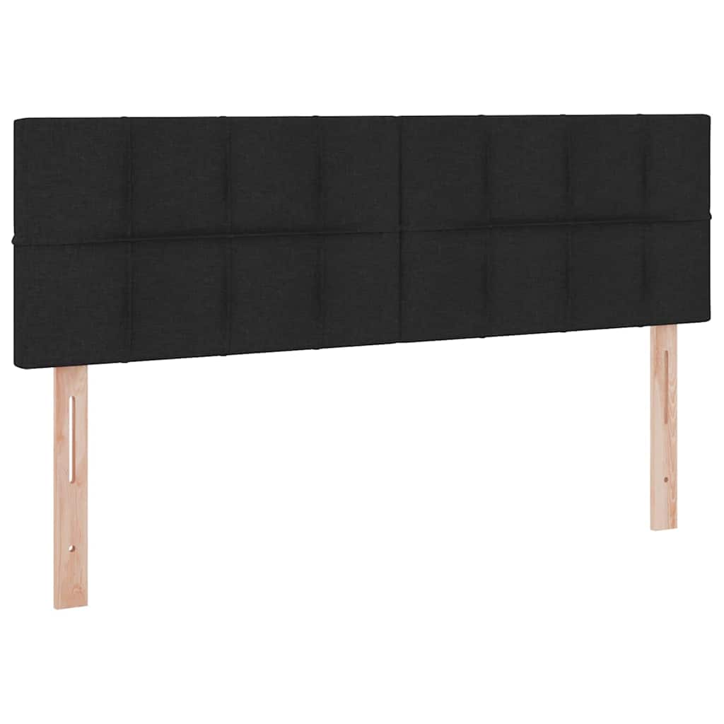 LED krevet za pohranu s madracem Crna 140 x 190 cm Tkanina