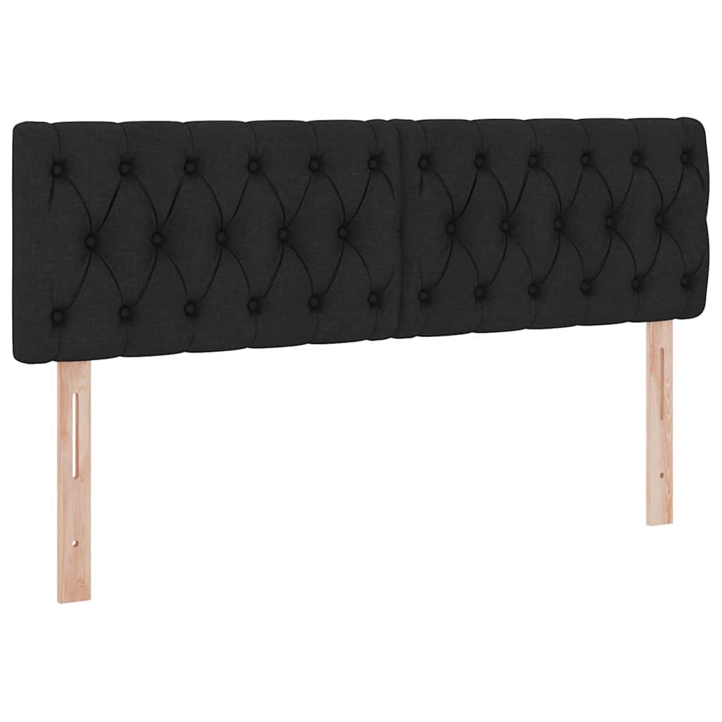 LED krevet za pohranu s madracem Crna 140 x 200 cm Tkanina