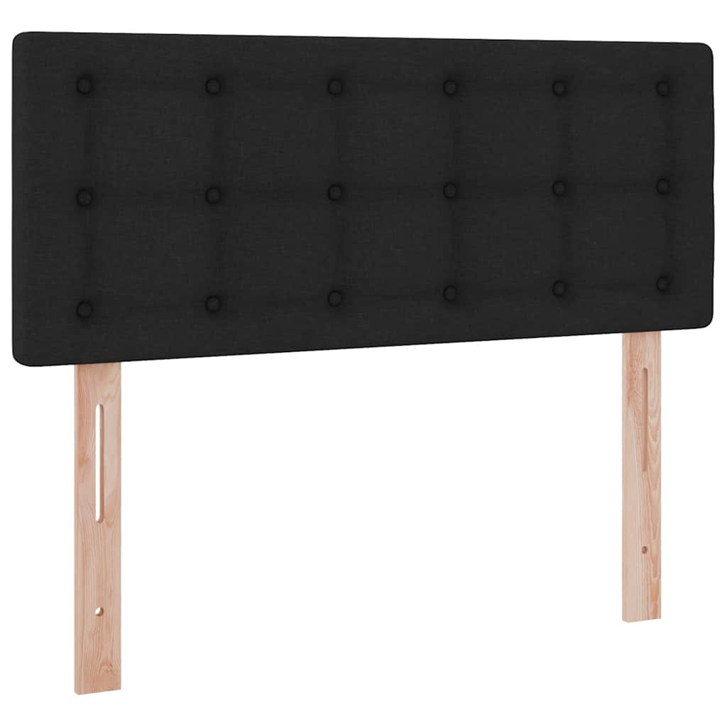 LED krevet za pohranu s madracem Crna 120 x 190 cm Tkanina