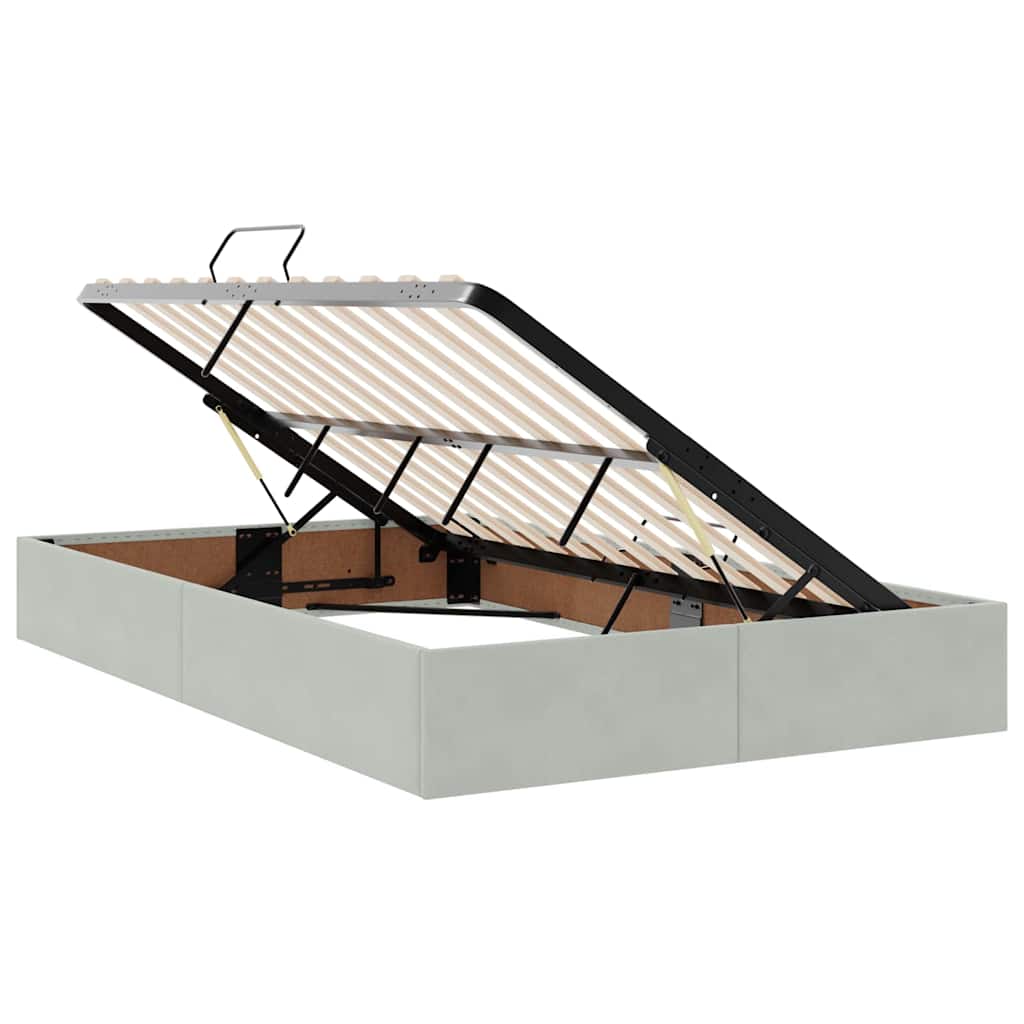 LED krevet za pohranu s madracem Svjetlosiva 120 x 190 cm