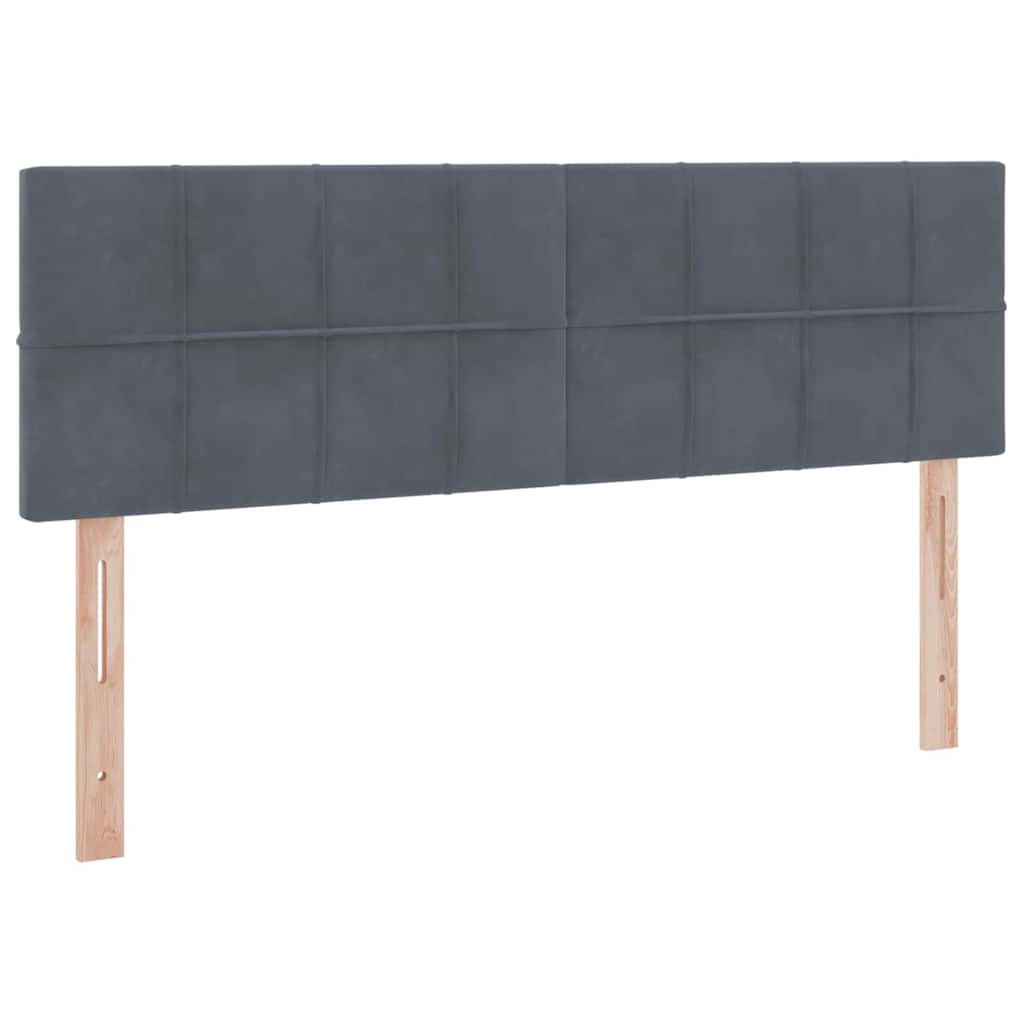 LED krevet za pohranu s madracem Tamnosiva 140 x 190 cm Baršun