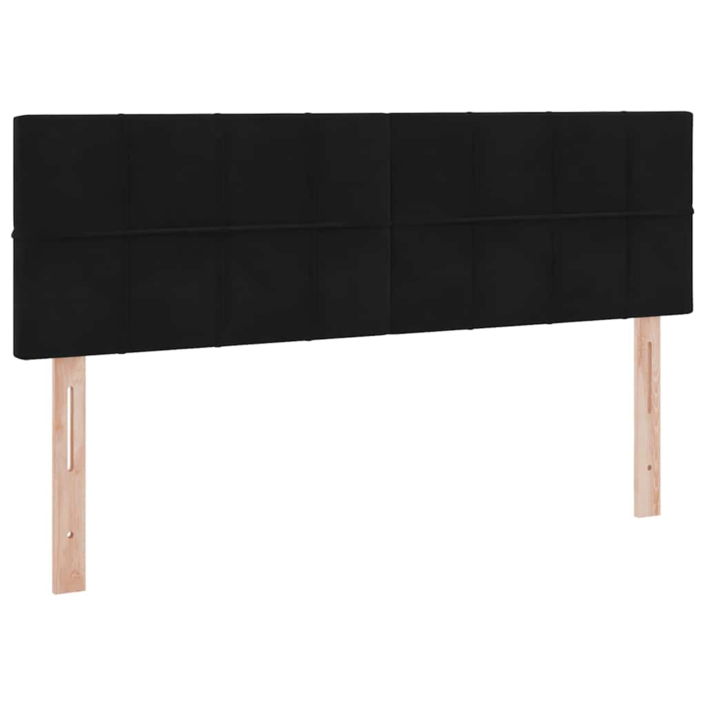 LED krevet za pohranu s madracem Crna 140 x 190 cm Baršun