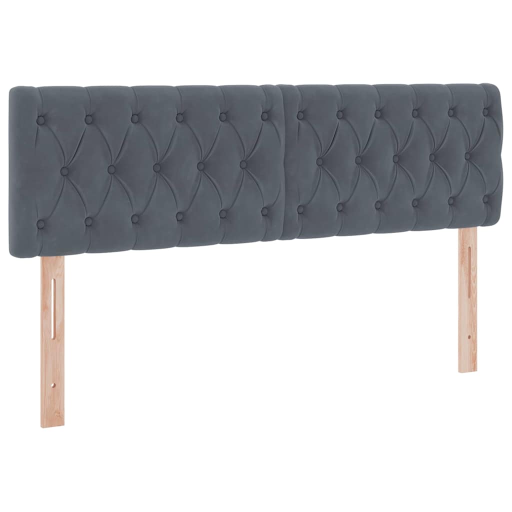 LED krevet za pohranu s madracem Tamnosiva 140 x 200 cm Baršun
