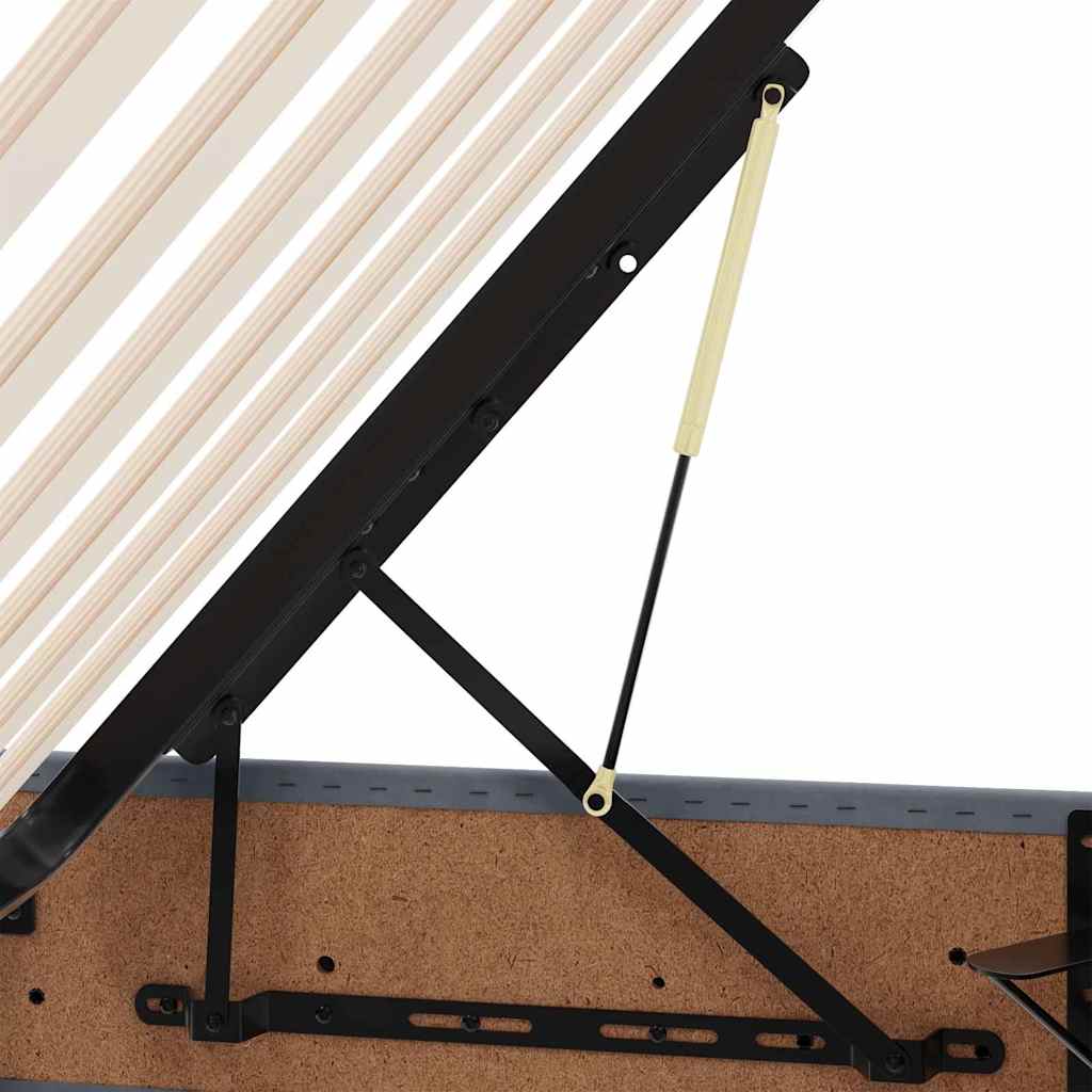 LED krevet za pohranu s madracem Tamnosiva 90 x 200 cm Baršun