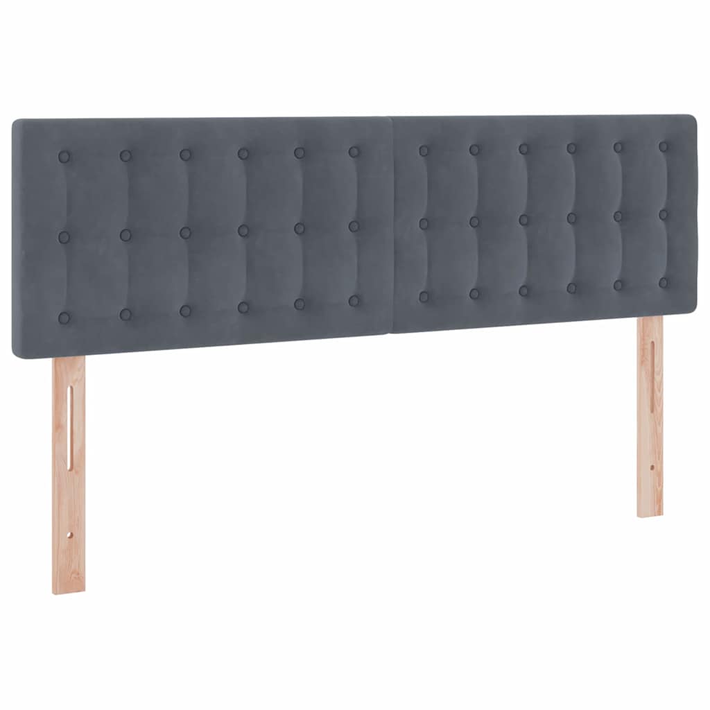 LED krevet za pohranu s madracem Tamnosiva 140 x 200 cm Baršun