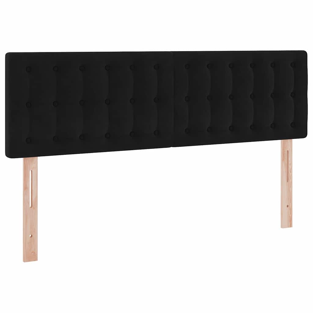 LED krevet za pohranu s madracem Crna 140 x 200 cm Baršun
