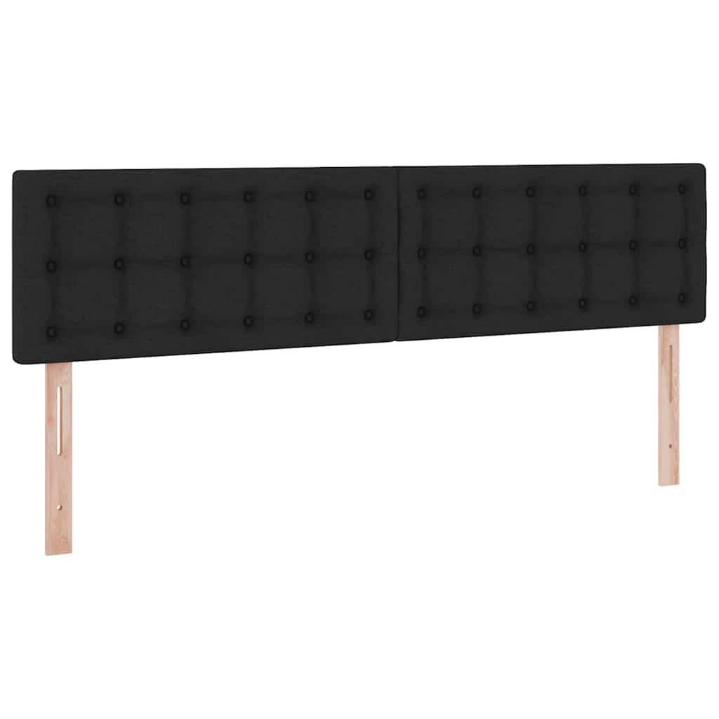 LED krevet za pohranu s madracem Crna 200 x 200 cm Tkanina