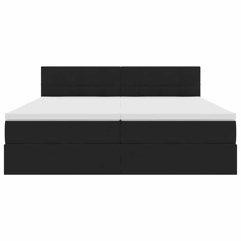 Krevet s LED trakama s uzglavljem Crna 180 x 200 cm Baršun