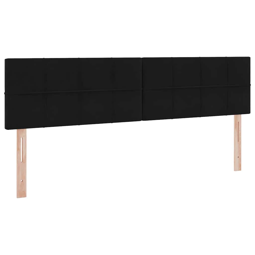 Krevet s LED trakama s uzglavljem Crna 180 x 200 cm Baršun
