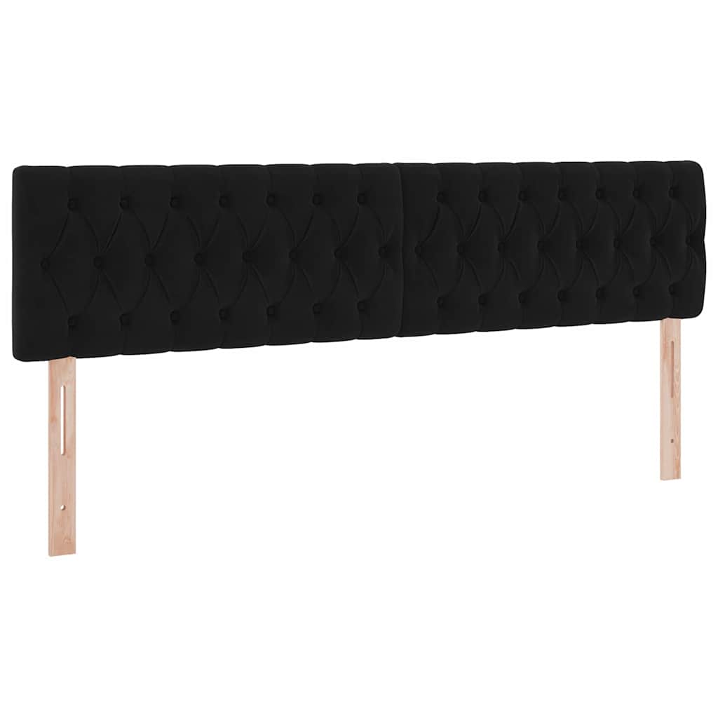 Krevet s LED trakama s uzglavljem Crna 180 x 200 cm Baršun