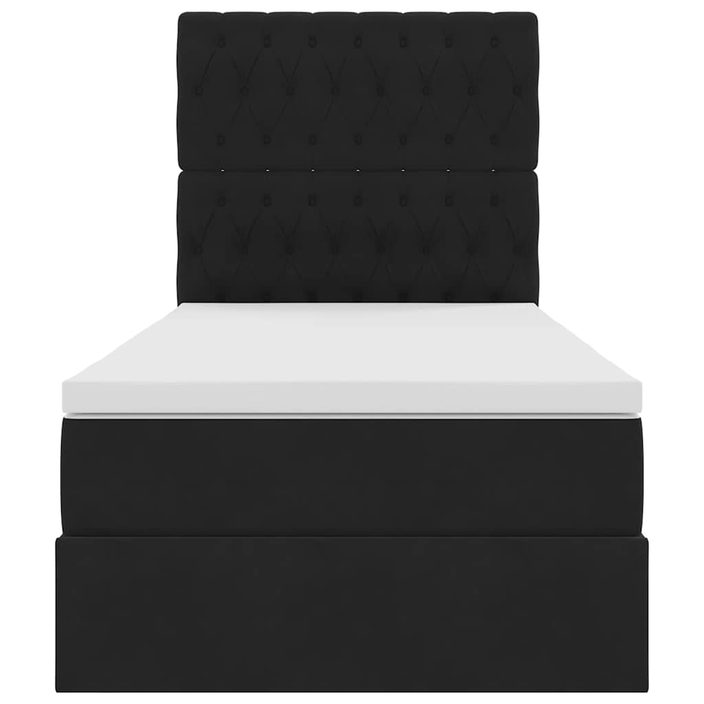 Krevet s madracem i skladištem Crna 100 x 200 cm Baršun