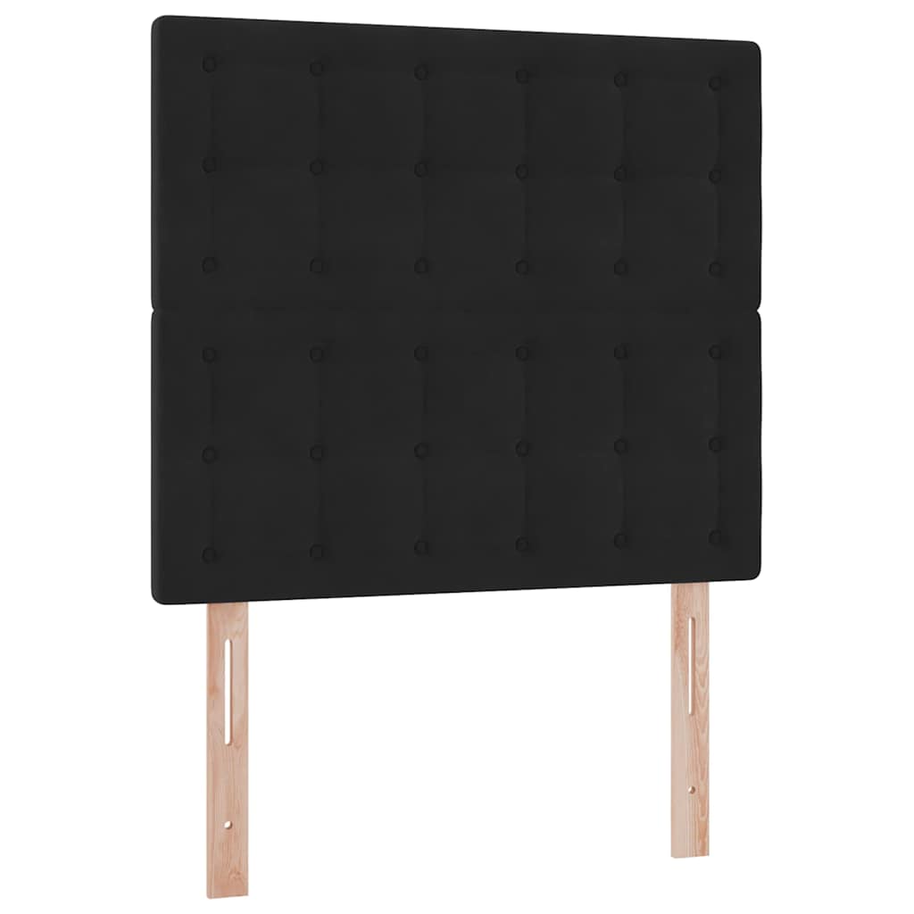 Krevet s madracem i skladištem Crna 100 x 200 cm Baršun