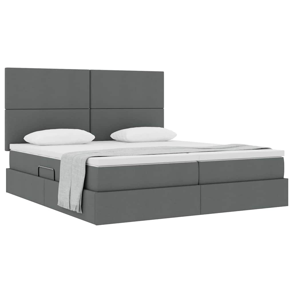Krevet s od storage Tamno siva 180 x 200 cm Lažna koža