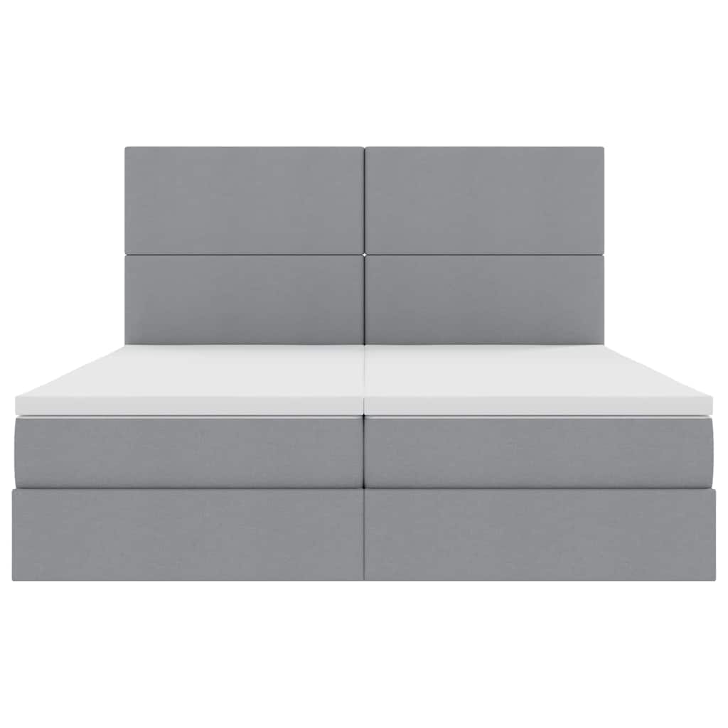 Krevet s od storage s pohranom Svjetlosiva 200 x 200 cm Tkanina