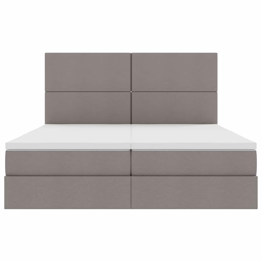 Krevet s od storage s uzglavljem Sivosmeđa 200 x 200 cm Tkanina